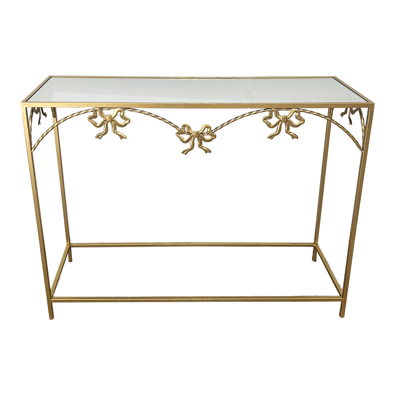 Masa Consolă Frensia, metal Aurit, 100x30x80 cm