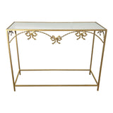 Masa Consolă Frensia, metal Aurit, 100x30x80 cm