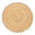 Covor rotund din iuta Prejo, Natural, 120x1 cm