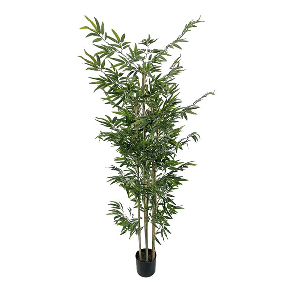 Plantă decorativă Bamboo în ghiveci, Inart, Verde, Material PP, Înălțime 190 cm.