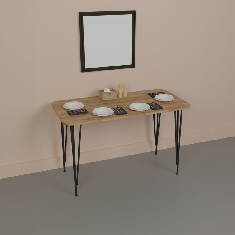Masa de cina Palkon stejar -metal negru 120x60x73 cm - Stejar