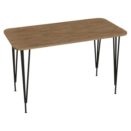 Masa de cina Palkon stejar -metal negru 120x60x73 cm