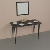 Masa de cina Palkon stejar -metal negru 120x60x73 cm - Negru