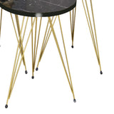 BLACK MARBLE- GOLD LEGS