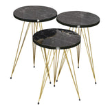 BLACK MARBLE- GOLD LEGS
