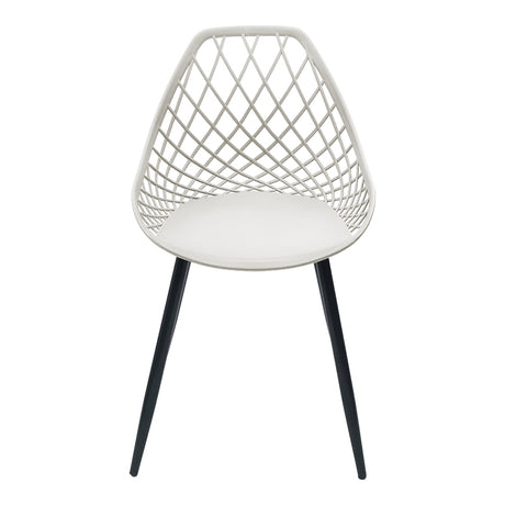 Scaun de gradina Suan picioare metal negru alb 56x49x82 cm