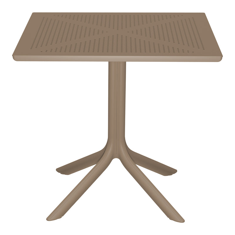 Masă perforată Groovy Pakoworld, Modern, Polipropilenă, Cappuccino, 80x80x74cm