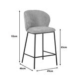 Scaun de bar Karg gri, 49x46x93 cm