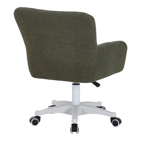 Scaun de birou ajustabil Givole, Țesătură Bouclé, Verde, 55x55x75-84 cm