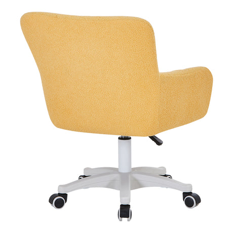 Scaun birou ergonomic Givole, bouclé galben, 55x55x75-84 cm