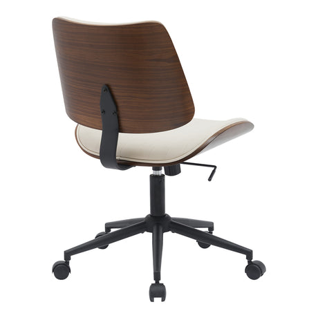 Scaun de birou Amani placaj bej pu-nuc 52x54x90 cm