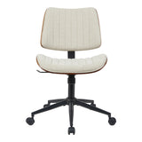 Scaun birou Amani cu ergonomie, Lemn Nuc & Bej, 52x54x90 cm