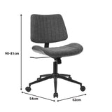 Scaun birou Amani cu ergonomie, Lemn Nuc & Bej, 52x54x90 cm