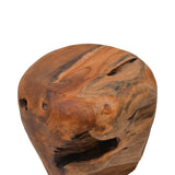 Taburet Bolare din lemn de teak, Natural Ø40x35cm