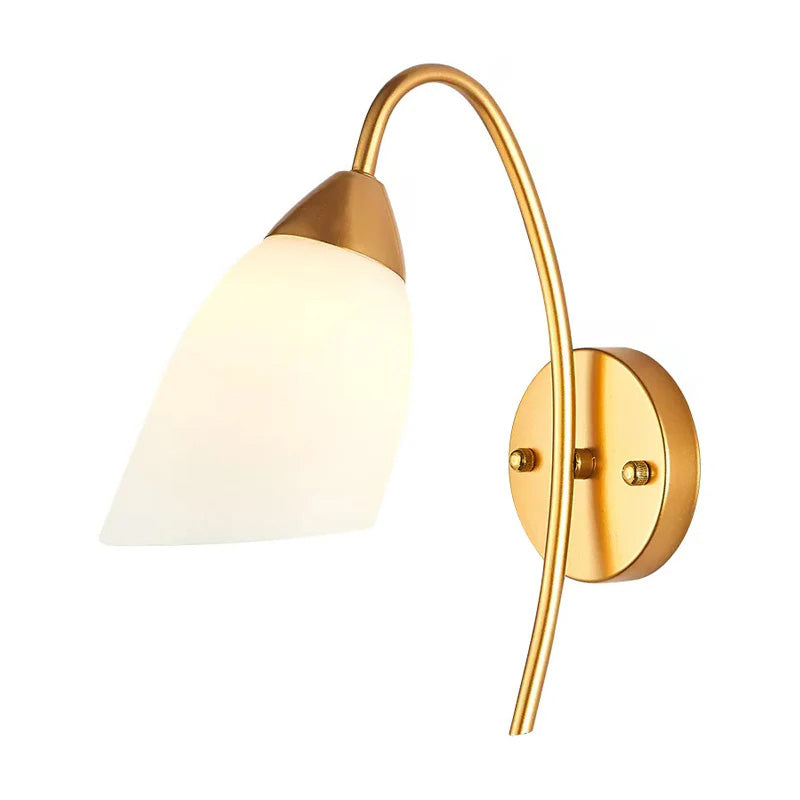 Aplica de perete LED Berak, metal, Auriu-Alb, 10x10x17 cm