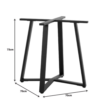 Baza mesei metalice Mulbe, neagra, 70x70x73 cm