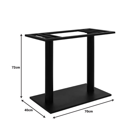 Suport blat masa Soign, Negru, 80x40x72 cm