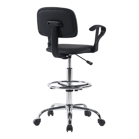 Scaun de receptie Icina I cu role neagra 58x54x102-123cm