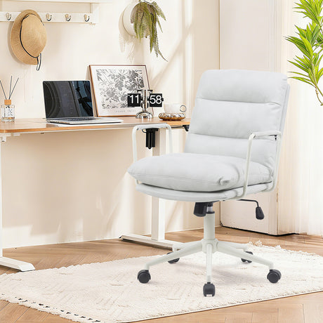 Scaun birou ergonomic Kreno, Textil gri, 56x67x89-97 cm