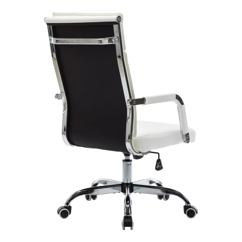 Scaun de birou managerial cu funcție ajustabilă Mavel, 55x62x100-110 cm, Albă