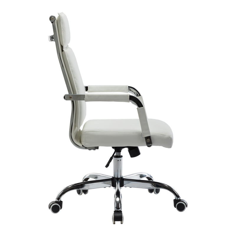 Scaun de birou managerial cu funcție ajustabilă Mavel, 55x62x100-110 cm, Albă