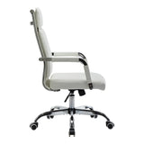Scaun de birou managerial cu funcție ajustabilă Mavel, 55x62x100-110 cm, Albă