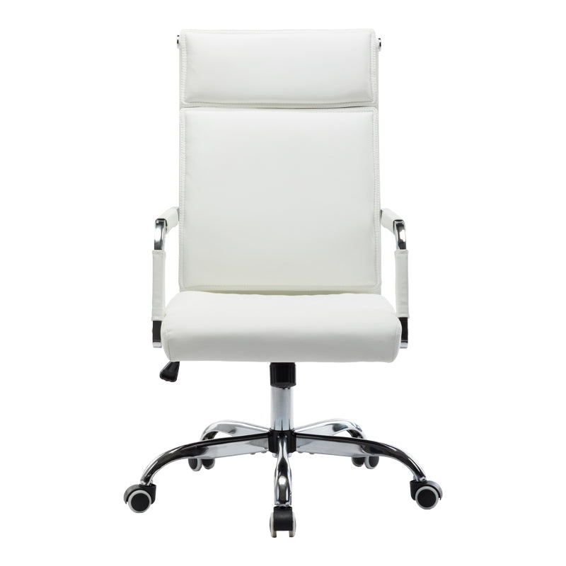 Scaun de birou managerial cu funcție ajustabilă Mavel, 55x62x100-110 cm, Albă