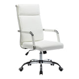 Scaun de birou managerial cu funcție ajustabilă Mavel, 55x62x100-110 cm, Albă