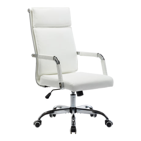 Scaun de birou managerial cu funcție ajustabilă Mavel, Albă, 55x62x100-110 cm