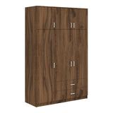 Dulap cu 3 uși și sertare Royal, Lemn, Nuc-Stejar, 150x58x230 cm