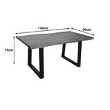 Masă dining Miles, Lemn Masiv de Acacia, Picioare Metalice Negre, 160x90x76 cm