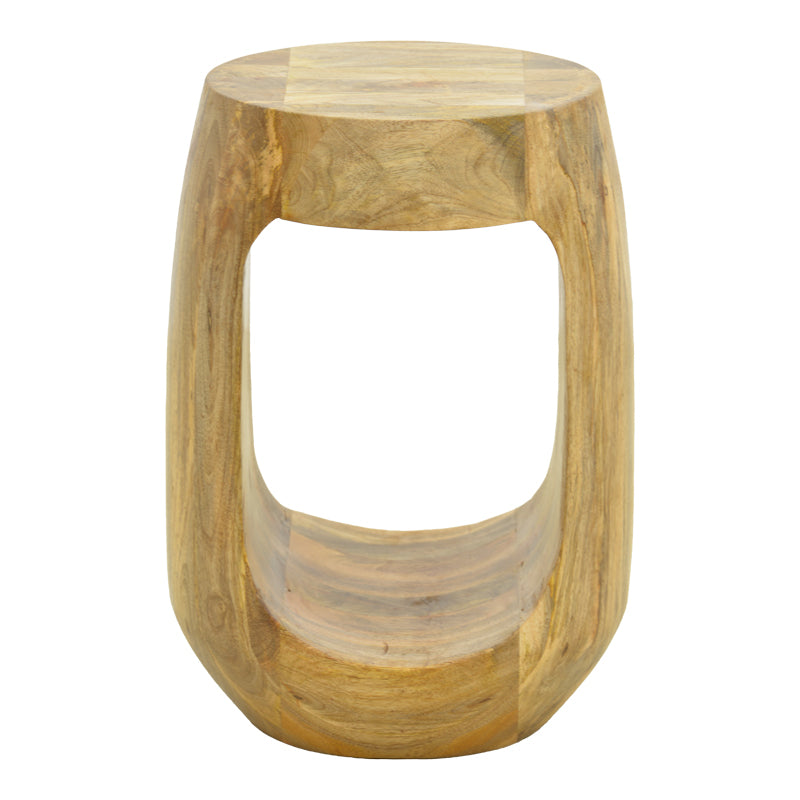 Masă laterală cu design practic Lenora, Stil Modern, Lemn de Mango Solid, Natural, 33x45cm.