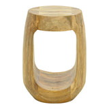 Masă laterală cu design practic Lenora, Stil Modern, Lemn de Mango Solid, Natural, 33x45cm.
