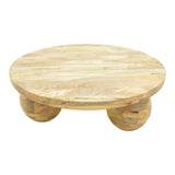 Masă de cafea cu funcție decorativă Fedena , Stil natural, Lemn masiv de mango, 90x30 cm