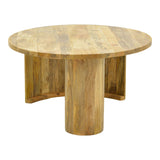 Masă de cafea Orban cu funcție decorativă , Stil Natural, Lemn masiv de mango, 80x45cm