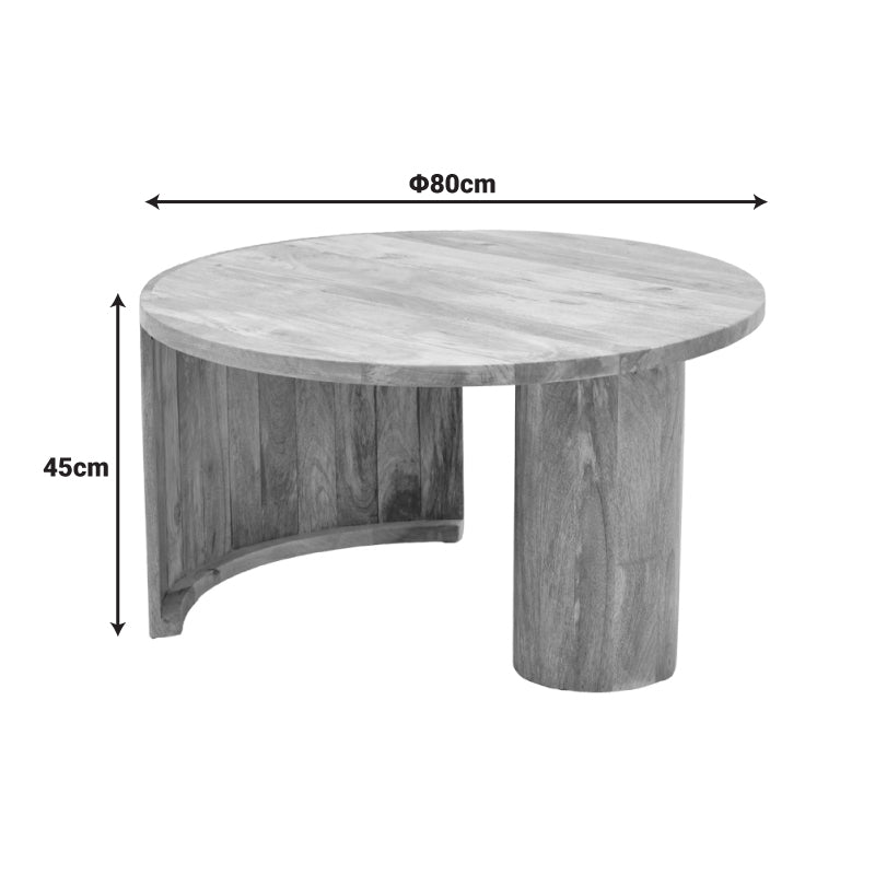 Masă de cafea Orban cu funcție decorativă , Stil Natural, Lemn masiv de mango, 80x45cm