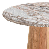 Masa cu blat de marmura Ezerdian, Lemn de Acacia, D150x76 cm