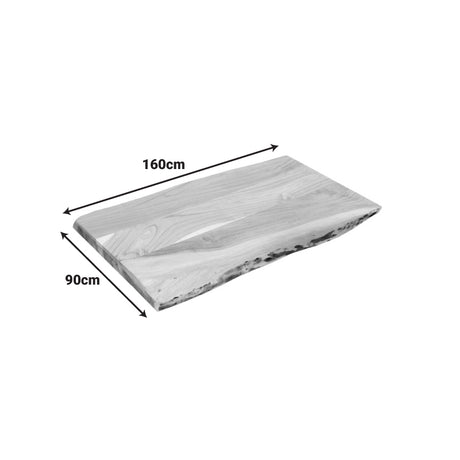 Blat de masa din lemn masiv de acacia Pozier, Natural, 160x90x4 cm