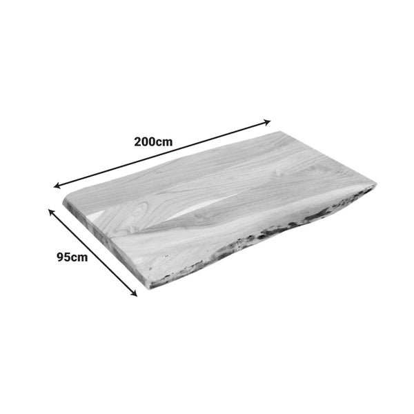 Blat de masa cu functie decorativa  Pozier, Stil Natural, Lemn de Acacia Solid, 200x95x4cm