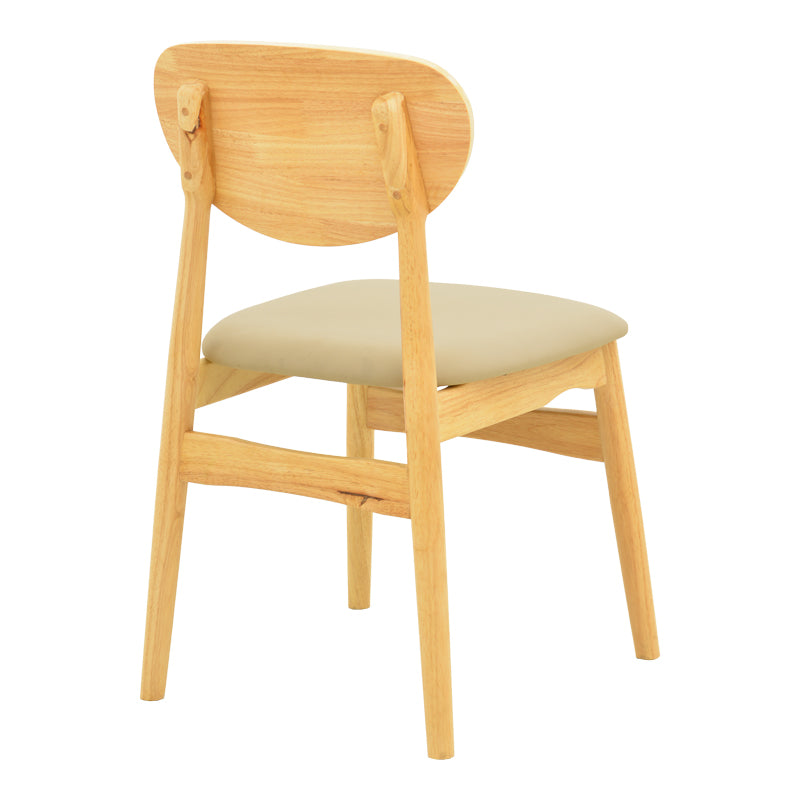 Scaun cu design contemporan Cardith, Lemn Rubberwood și Plywood Bej, 48x51x78 cm