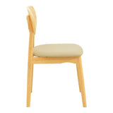 Scaun cu design contemporan Cardith, Lemn Rubberwood și Plywood Bej, 48x51x78 cm