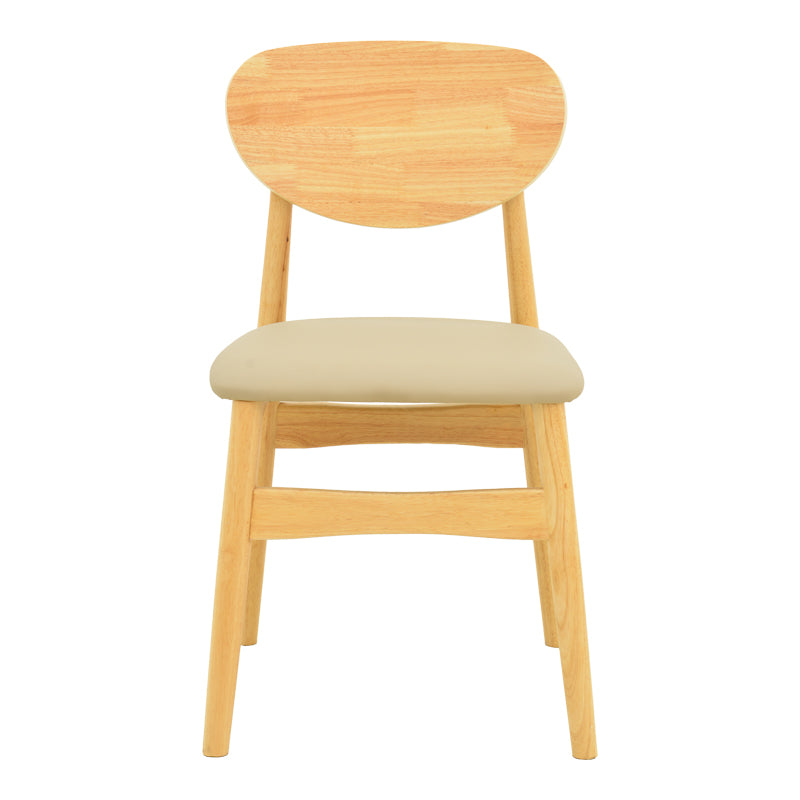 Scaun cu design contemporan Cardith, Lemn Rubberwood și Plywood Bej, 48x51x78 cm