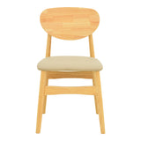 Scaun cu design contemporan Cardith, Lemn Rubberwood și Plywood Bej, 48x51x78 cm