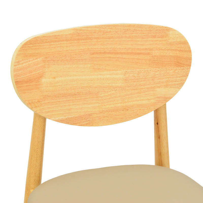 Scaun cu design contemporan Cardith, Lemn Rubberwood și Plywood Bej, 48x51x78 cm