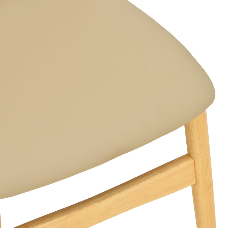 Scaun cu design contemporan Cardith, Lemn Rubberwood și Plywood Bej, 48x51x78 cm