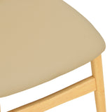 Scaun cu design contemporan Cardith, Lemn Rubberwood și Plywood Bej, 48x51x78 cm
