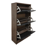 Suport pantofi cu functie depozitare Savaz, lemn stejar-antracit, 60x24x114 cm