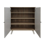 Dulap pantofi cu depozitare Cathi, alb-sonoma, 80x34x95 cm