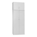 Dulap cu două uși și compartiment superior Lego, Alb, 80x42x240 cm