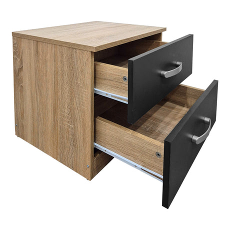 Noptieră funcțională Athos, Sonoma-Antracit, Lemn, 48x40x41 cm